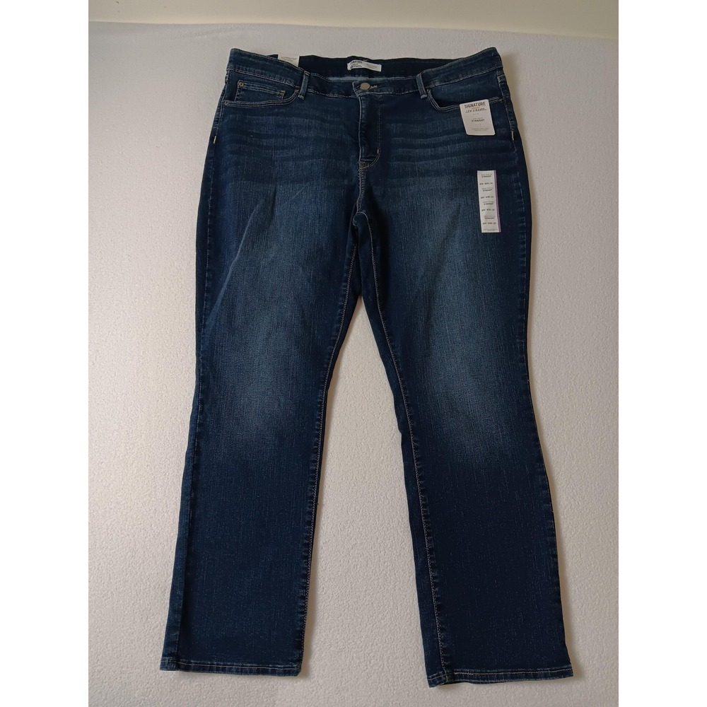 Signature By Levi Strauss Jeans Womens 20S Blue Medium Wash Straight W35 L30